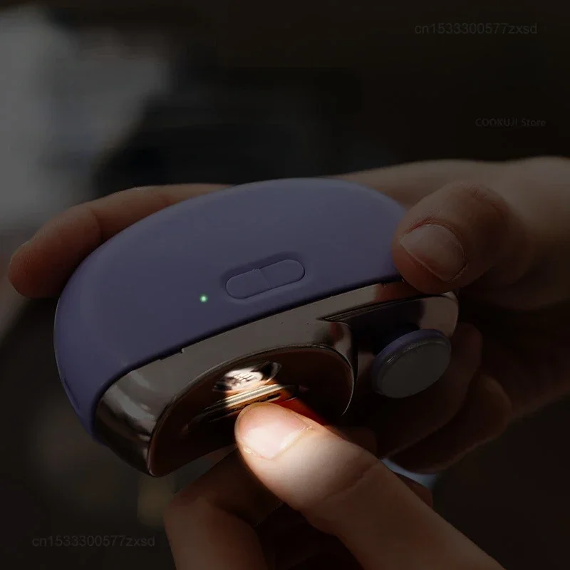 Imagem -04 - Xiaomi-cortadores de Unhas Elétricos Portáteis Corte Automático de Borda Segurança de Polimento Rápido Iluminável Mini Aparador de Bebê Cortadores de Unhas Adultos