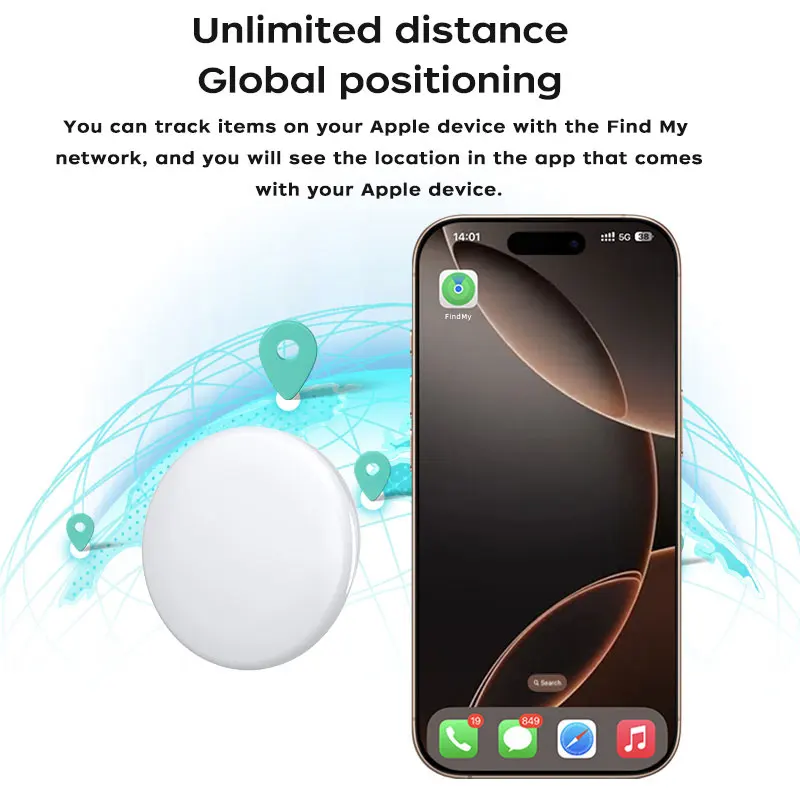 Micflip 1ps Airtag Bluetooth Anti-loss device Smart tracker For key luggage wallet Smart tag Works with Apple Find My (iOS only)