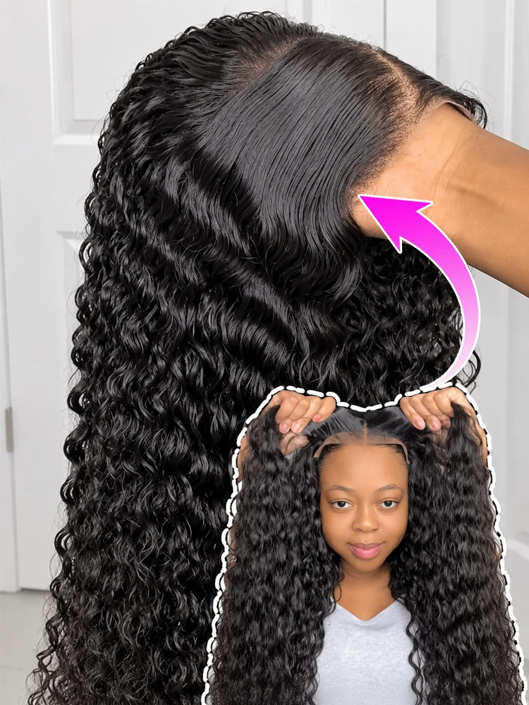 Deep Wave 5x5 Glueless Wig Human Hair Ready to Go Vietnamese Virgin Loose Curly 13x4 13x6 HD Lace Frontal Human Hair Wig 230%