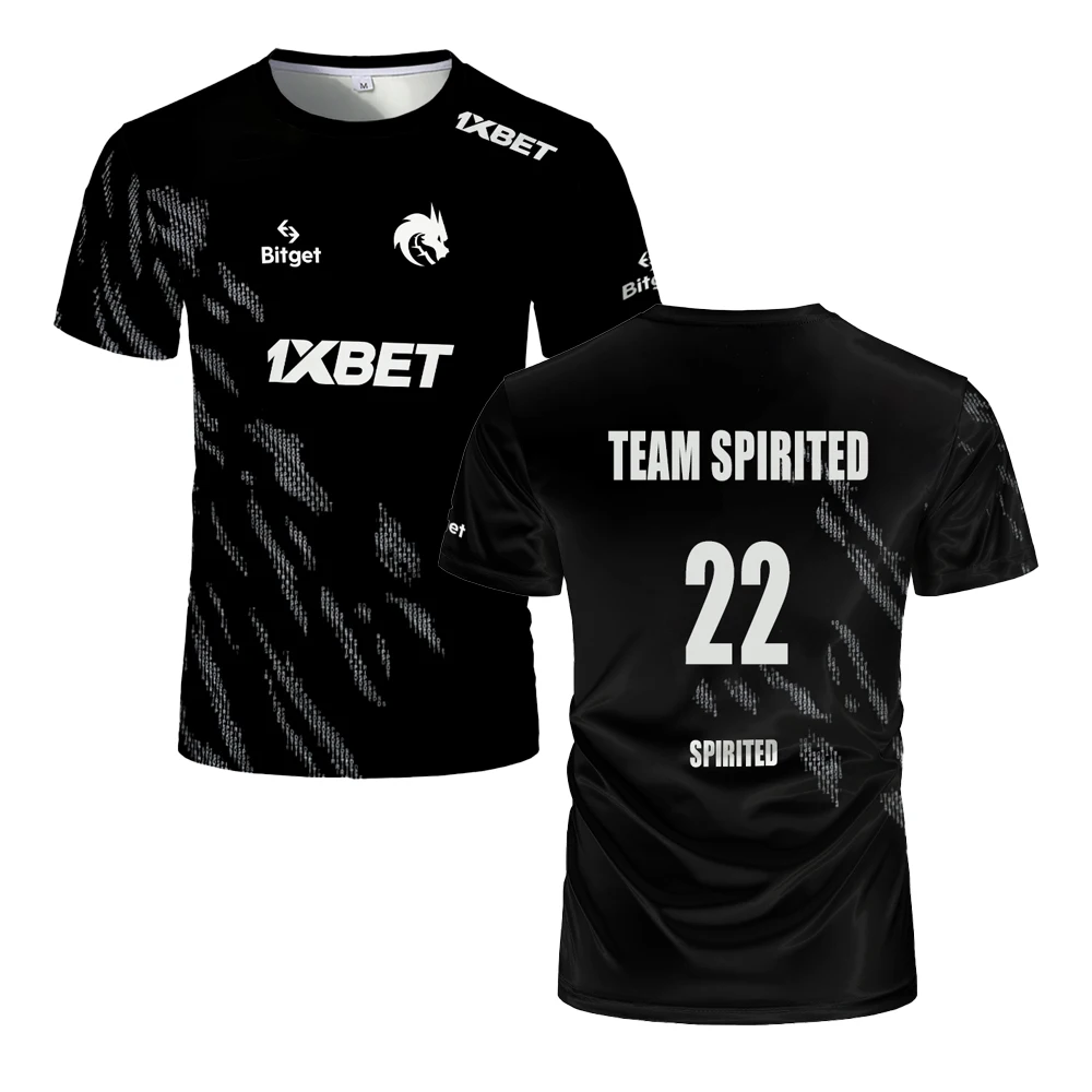 2024 New Team Spirit Jersey T-Shirt Fashion Game Esports Player Donk Uniform Contest Men Tshirt Breathable Boy Training Fans Tee