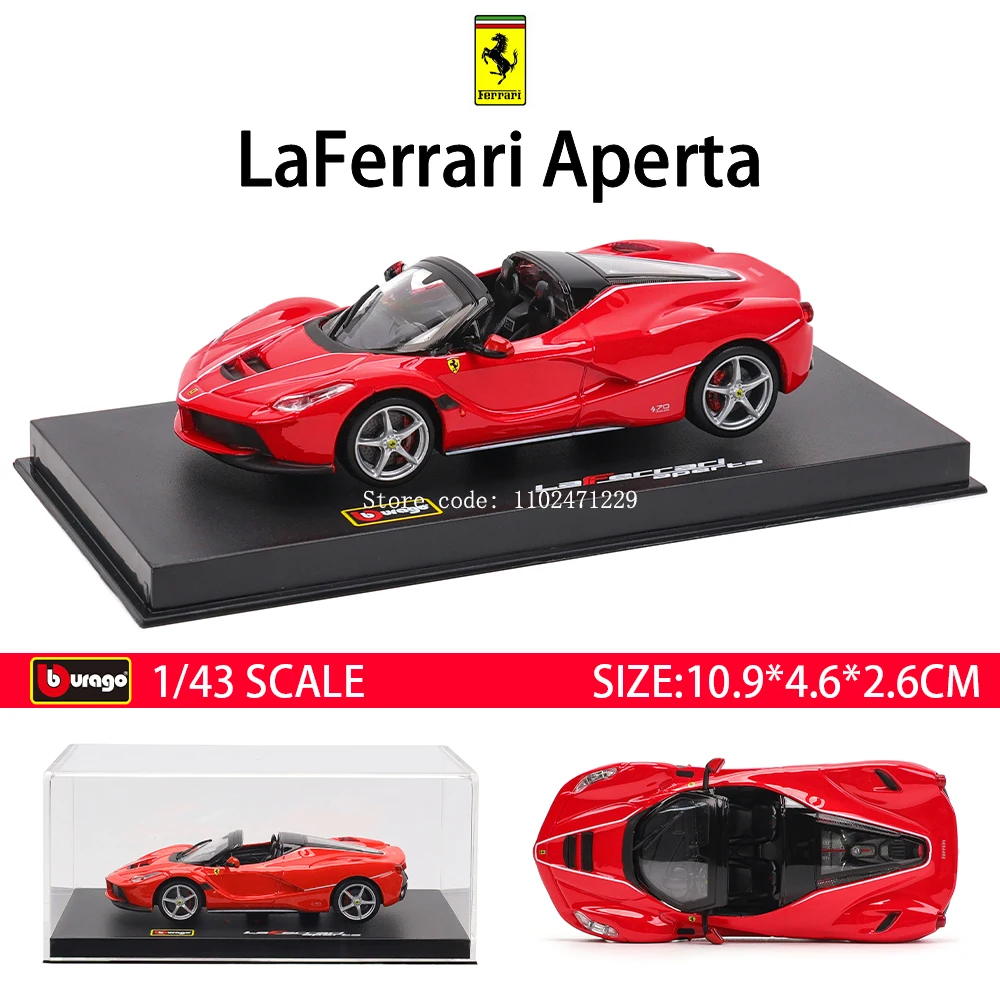 Bburago 1:43 Ferrari AFERRARE FXXK SF90 SP3 SP2 SP1 Liga de luxo Veículo Diecast Pull Back Carros Modelo Coleção de brinquedos Presente