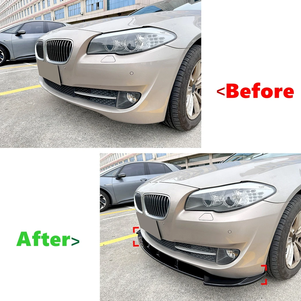 Front Bumper Lip Spoiler Splitter Diffuser Body Kit ABS Tuning For BMW 5 Series F10 Standard Edition 2011 2012 2013 2014 view 2