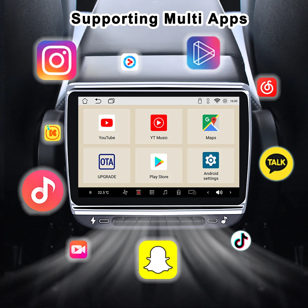 

Onlysay Rear Display for Tesla Model 3 2017-2023 & Model Y 2019-2024 Entertainment Screen 4G+64G Wireles Carplay Andriod Auto