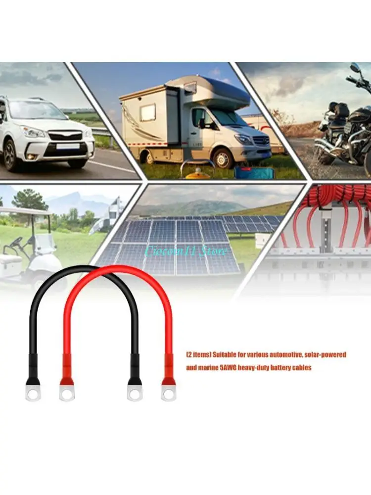 Y1UB 5AWG Battery Connector Cable 30cm Battery Inverter Cable Perfect For Vehicle Solar And Marine Electrical Systems