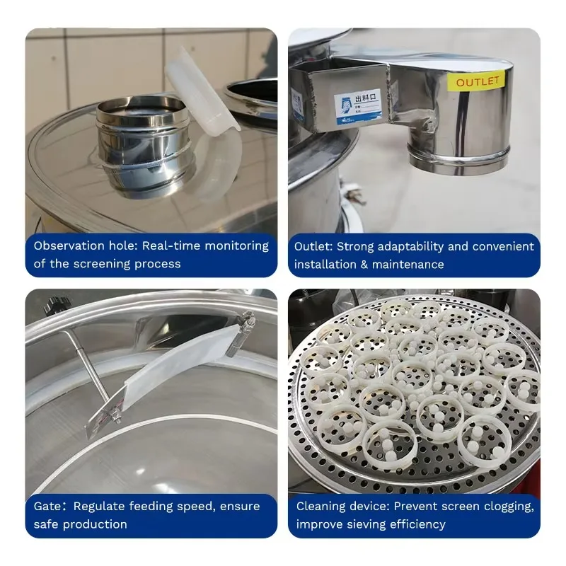 Customized Industrial Rotary Vibrating Screen Machine Corn Starch Flour Powder Precision Sieving Sifter Separator