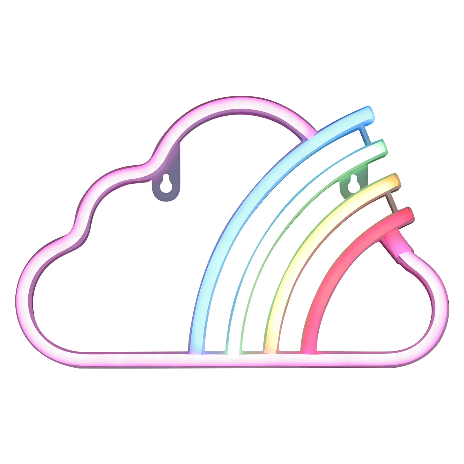 Led سحابة ضوء النيون قوس قزح شكل جدار إضاءة ديكوريّة لغرفة بار حديقة مول الديكور سحابة Led