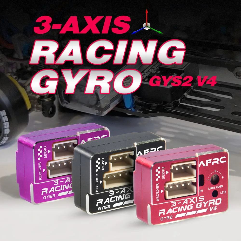 AFRC GYS-2 V4 3 AXIS RC Gyro Drift Car Stabilizer High Voltage AVCS Mode for MINI Z D Q 1/28 1/24 1/10 Car Upgrade Accessories