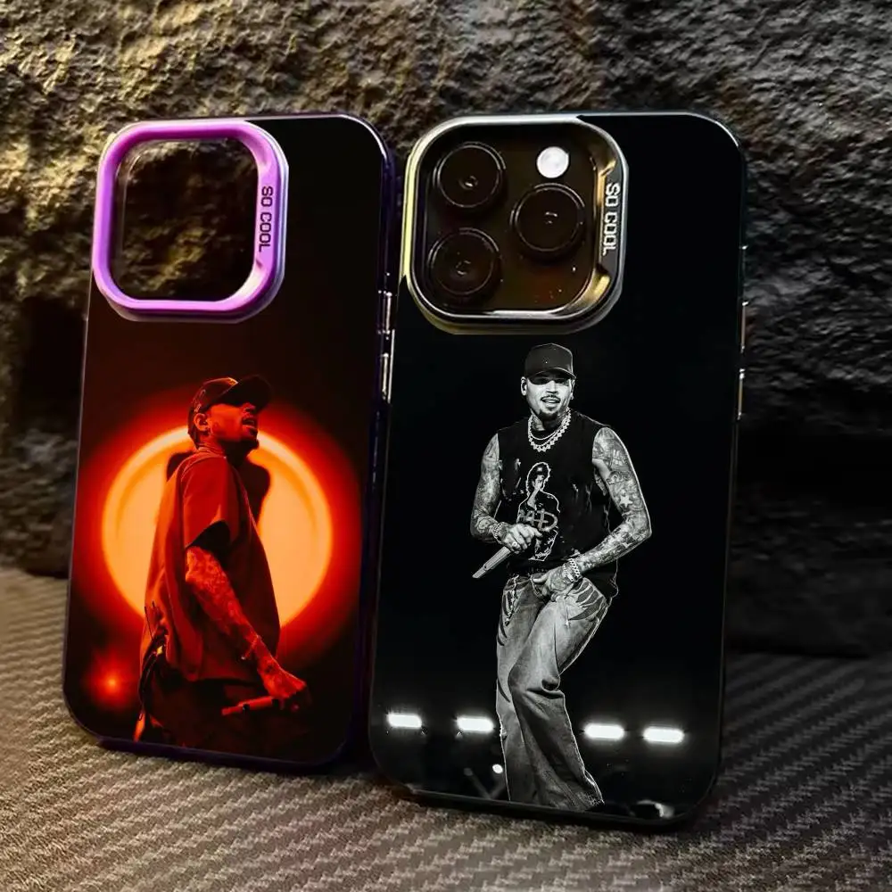 

Rapper C-Chris Browns Phone Case Color Silver Shell For IPhone 17 16 15 14 13 12 11 Pro Max Plus