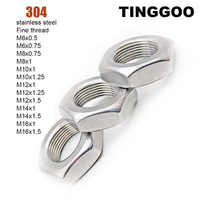 5/25pcs M6 M8 M10 M12 M14 M16 304 A2 Stainless Steel DIN439 Fine Thread Hex Hexagon Wafer Low Flat Thin Jam Nut