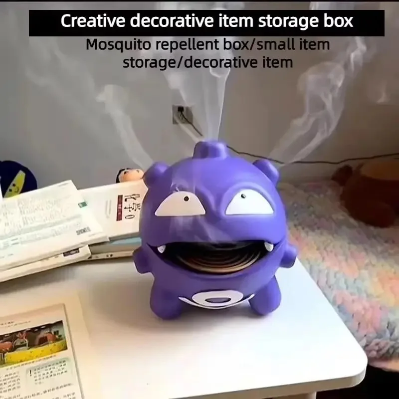 لطيف Koffing البعوض لفائف صينية الديكور أنيمي غاستلي أصحاب البخور الشكل Weezing البعوض لفائف صندوق سطح المكتب سيارات لعب هدية