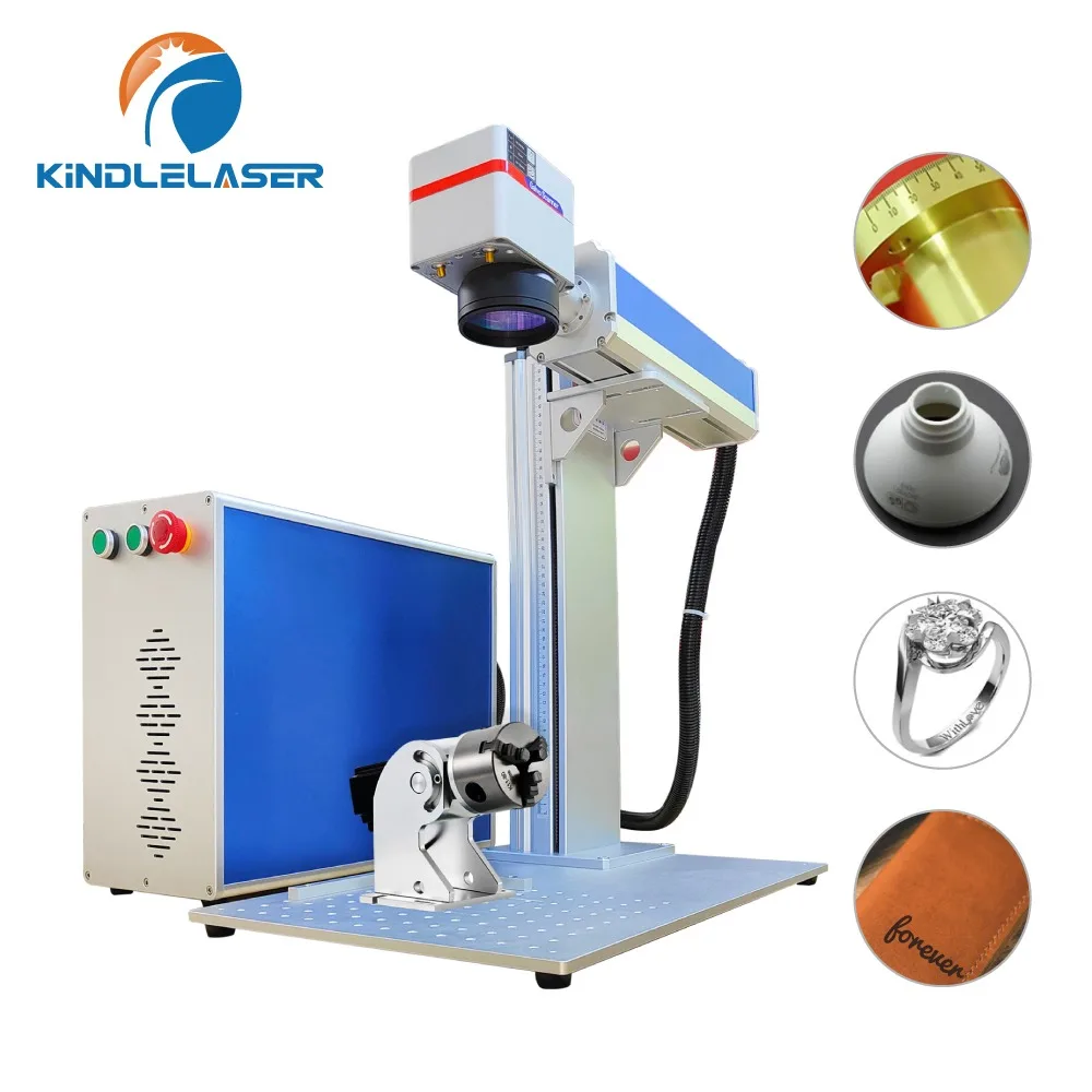 Raycus Fiber Laser Marking Machine 20/30/50W for CNC High Precision Marking Printer Working with Jewelry Plastic Metal