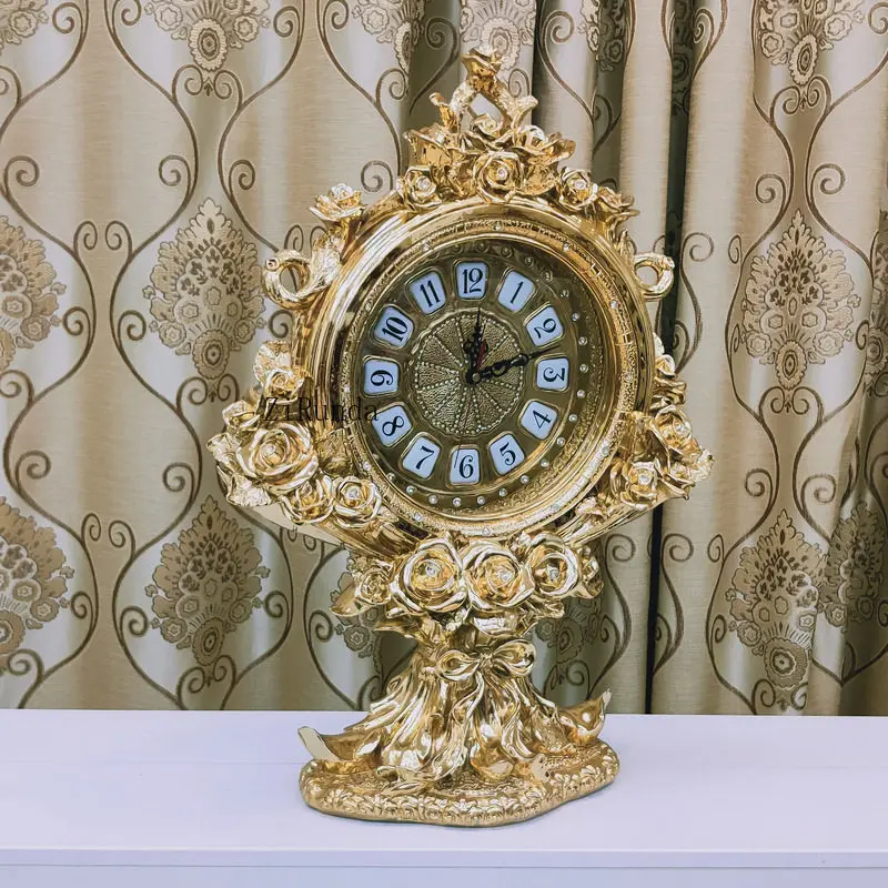 Fotografia 5: Relógio de mesa retrô para sala de estar, relógio de mesa com balanço, relógio decorativo para mesa de cabeceira do quarto.