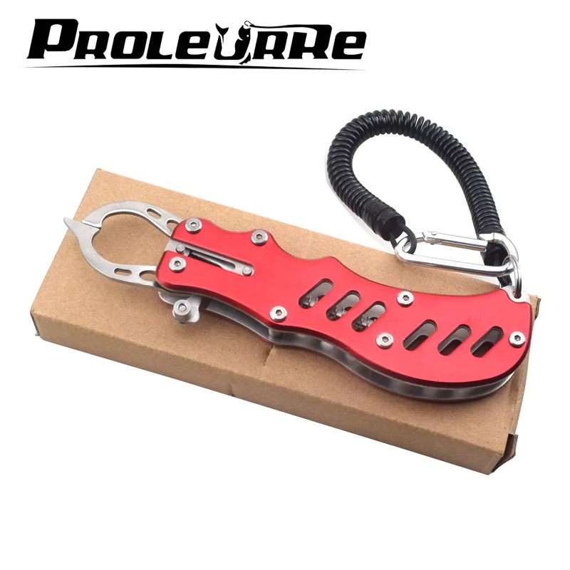 

Proleurre Portable Fishing Gripper Trigger Stainless Steel Lock Fish Lip Grabber Powerful Gripper Ice Fishing Tackle Accessory