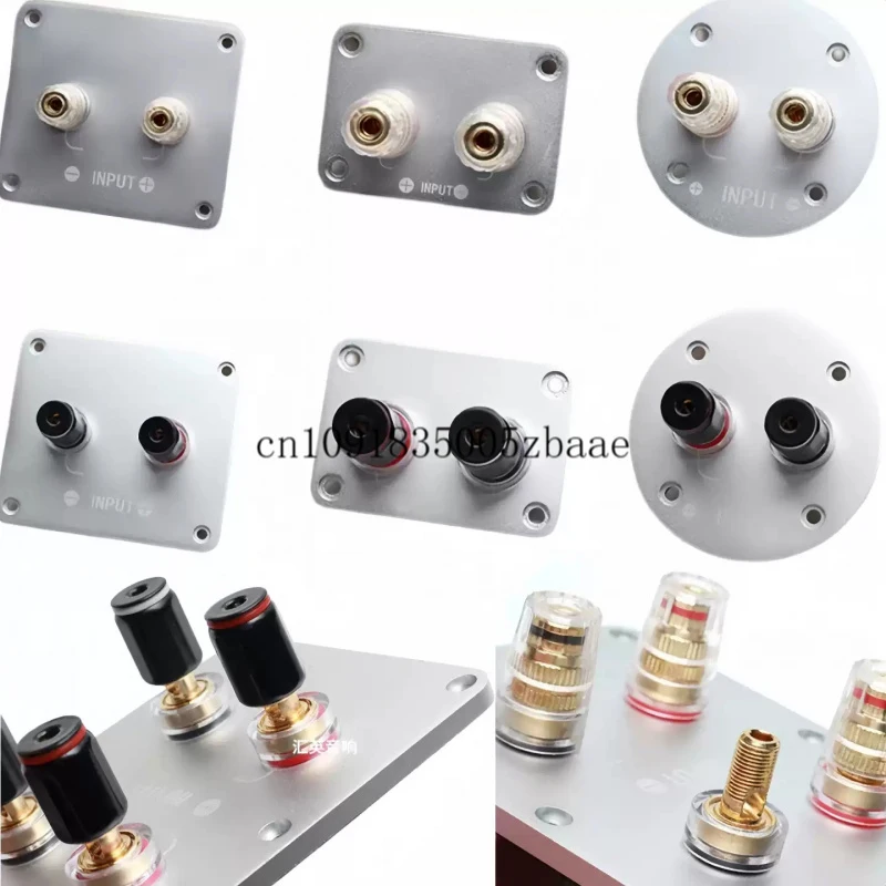2/4 Way Speaker Terminal Box Pure Copper Binding Post Square Panel Audio Wiring Board DIY Accessories