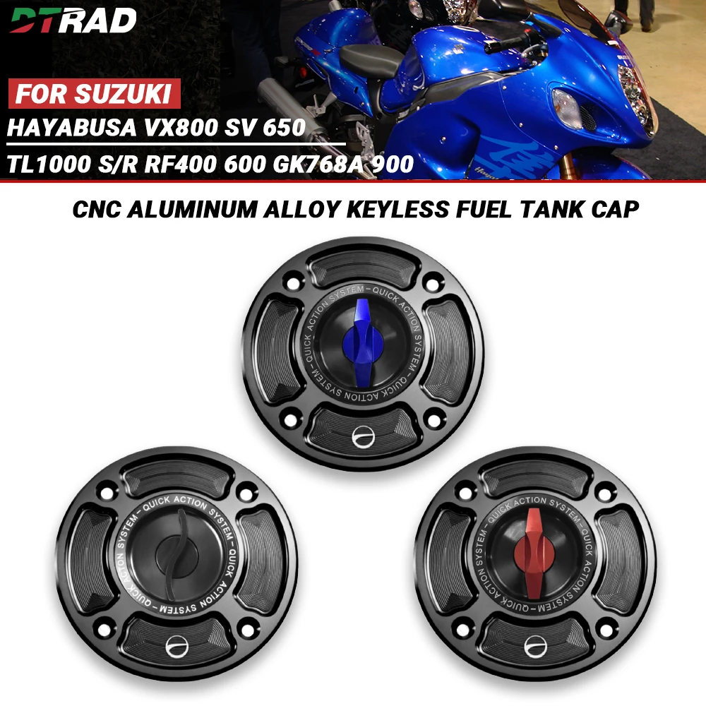 Motorcycle Keyless Fuel Tank Cover New For SUZUKI  GHAYABUSA RF400 RF600 RF 900 VX800 SV 650 TL1000 S/R Quick Release Oil Gas