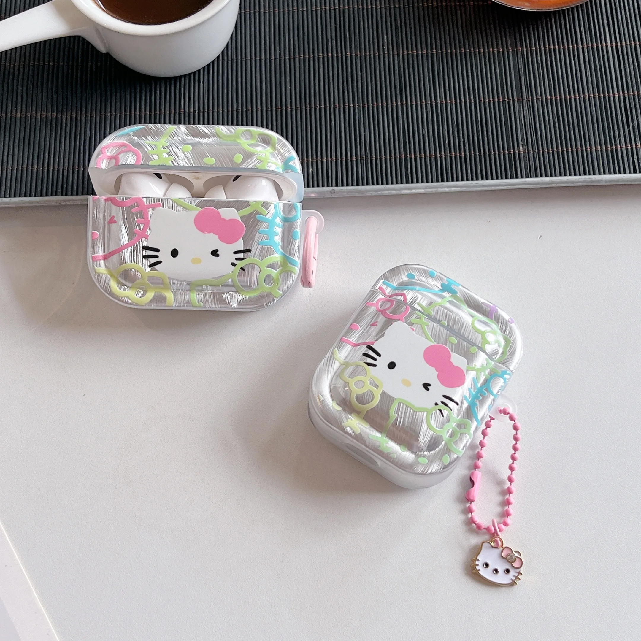 

Tide Cute Headphone Cover,Kawaii Sanrio Cartoon Hello Kitty Animation, Cool, Anti-drop,For Airpods Case 1, 2, 3, Pro,Pro2