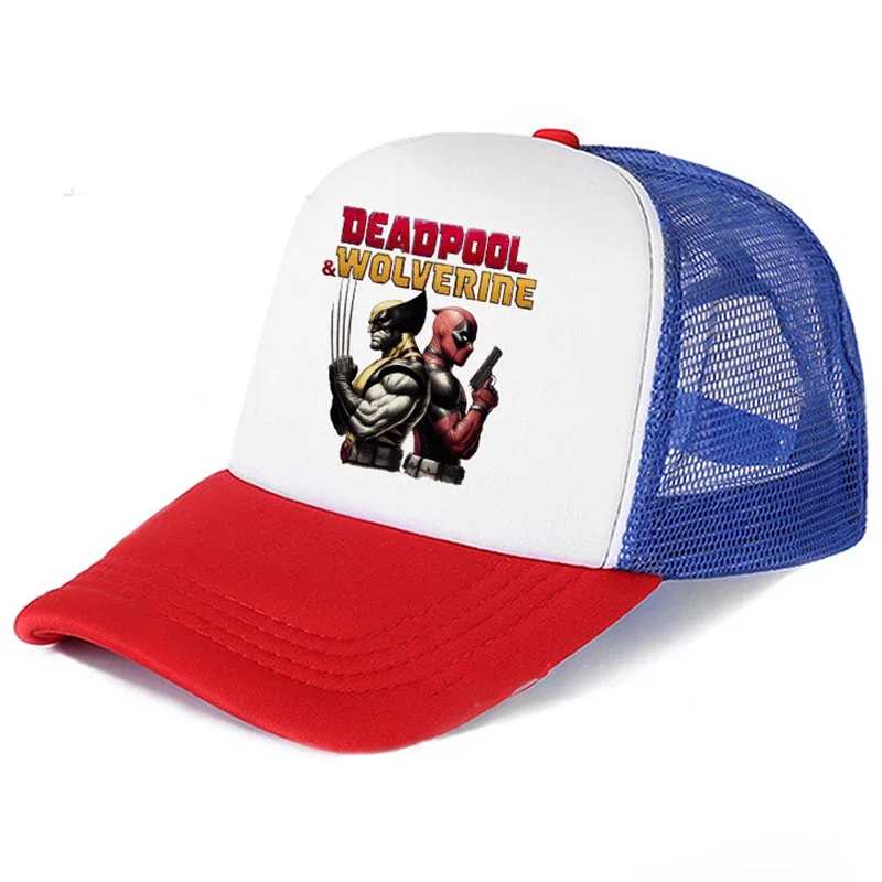 MINISO Marvel Deadpool Wolverine Anime Cartoon Adult Children Baseball Cap Outdoor Sunshade Mesh Hat Women Men Hip Hop Sun Hat