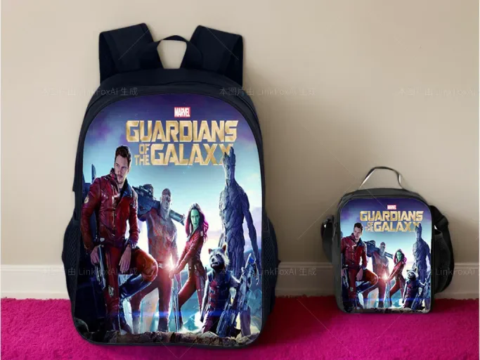 

Guardians of the Galaxy Unisex 2 in 1 Schoolbag and Insulated Lunch Box Set,Marvel New Backpack for Kid