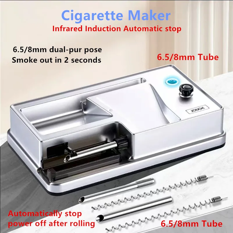 

2025Automatic Cigarette Rolling Machine Electric Intelligent Sensing Tobacco Injector Roller Machine with with Storage Tray Port