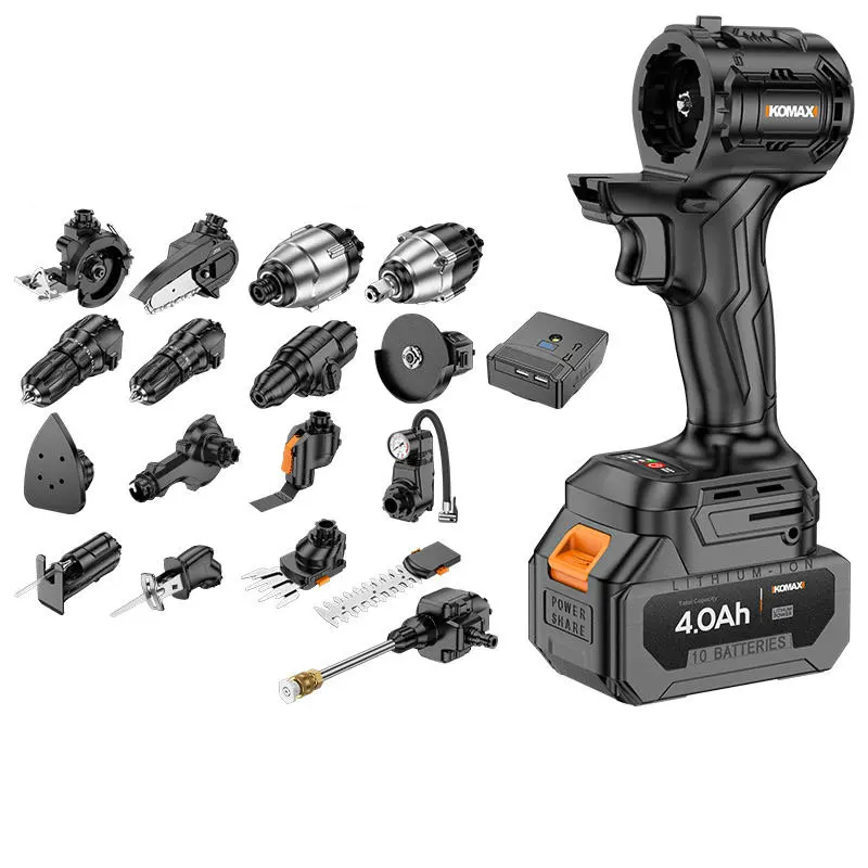 21V cordless lightweight electric drill, brushless motor, convertible hammer drill and impact multi form multifunctional tool