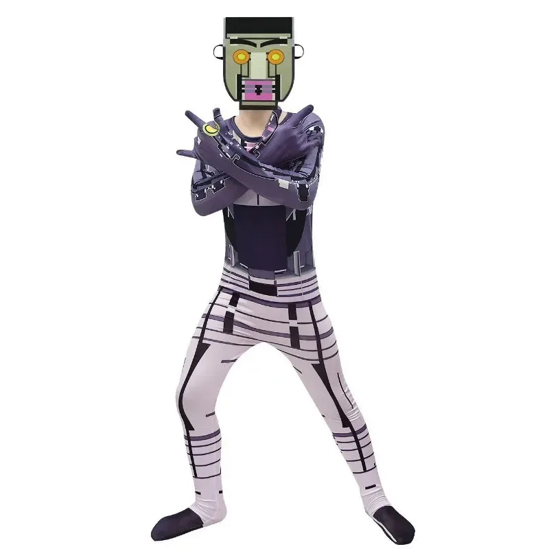 

CySkibidi Toilet Cosplay Costume with Mask Boys Girls Bodysuit Halloween Fancy Jumpsuits