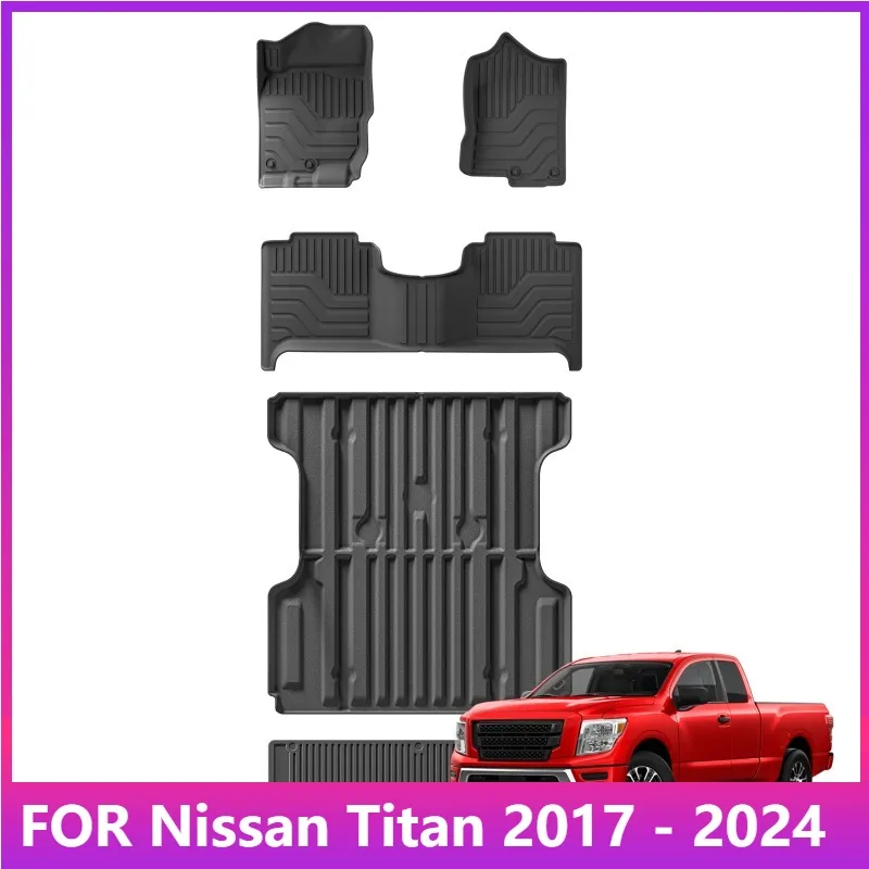 

Коврики для Nissan Titan 2017-2024 TPE 3D Автомобильные коврики Подкладка для багажника Коврик в багажник без запаха Аксессуары для лотка Черный
