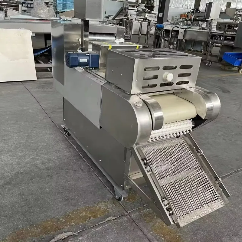 Automatic High-Speed Diamond Dough Cutter For Snacks Commercial Multi-Roll Dough Sheeter With Cubes Cutter Attachment customize