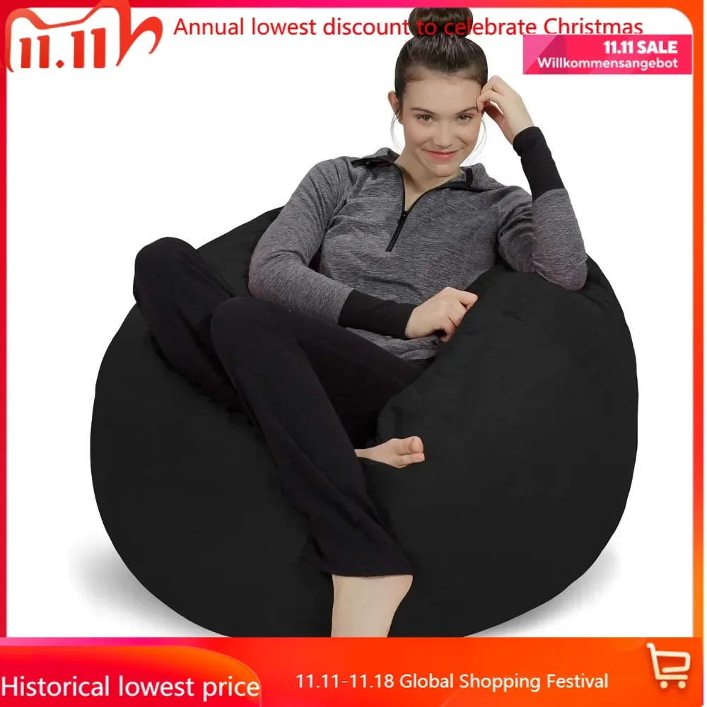 

Bean Bag Chair - Plush, Ultra Soft - Memory Foam Bean Bag Chair with Microsuede Cover - Stuffed Foam Filled Furniture