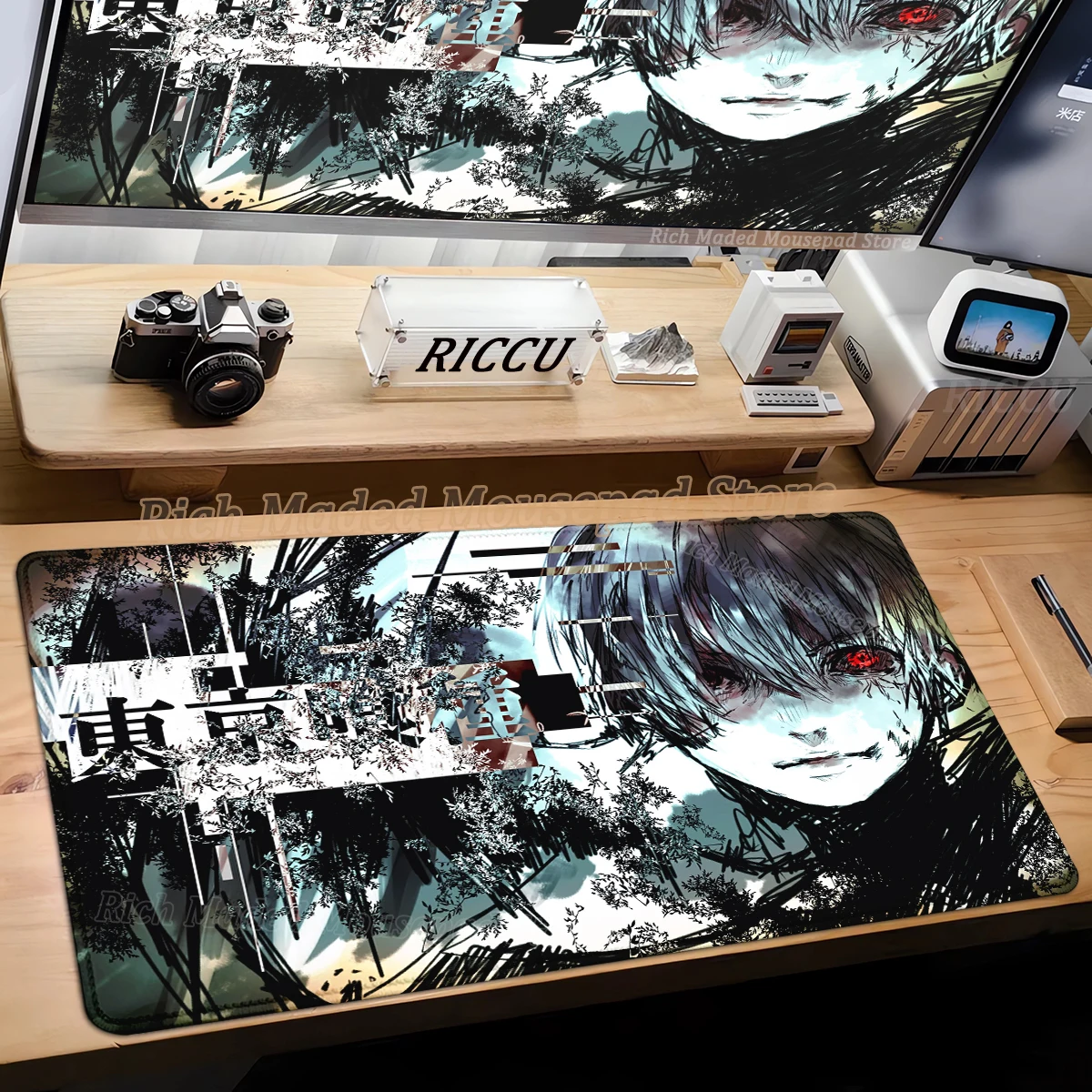 

XXL Anime Mouse Pad Tokyo Ghoul Kaneki Ken Hd Mousepad Office Computer Tablemat Gamer Locking Edge Mouse Mat PC Keyboard Deskmat