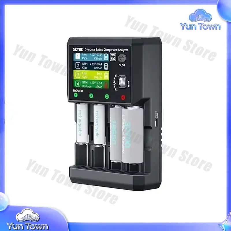 SKYRC MC5000 for Eneloop Li ion Li ion HV LiFe NiMH NiCd NiZn Na ion Cylindrical Battery Charger 65W 2 8 Inch Display Fast