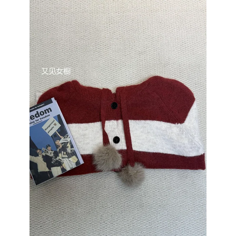 نمط جديد مخطط مقنعين السترة سترة بسيطة فضفاضة كسول وناعمة #5