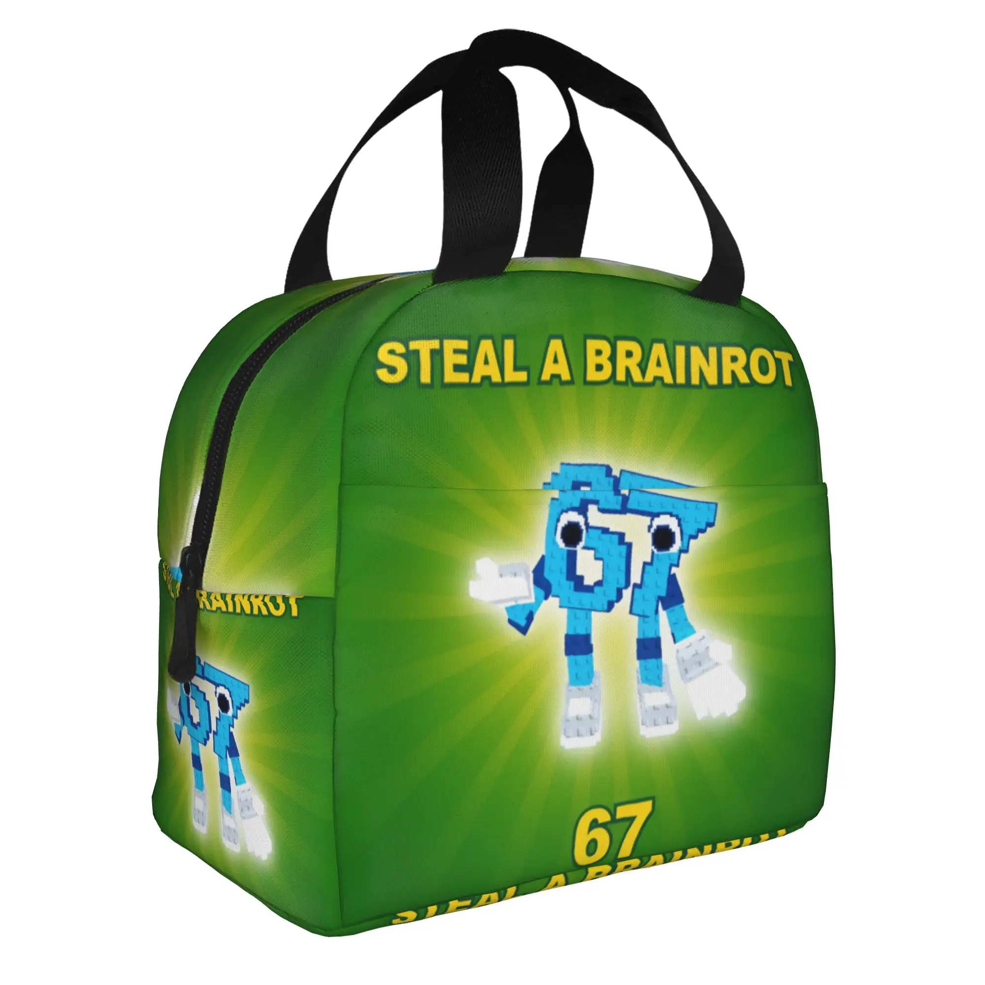 Six Seven 67 Thermal Insulated Lunch Bags Women Cartoon Italian Brainrot Resuable Lunch Tote Outdoor Camping Storage Food Box
