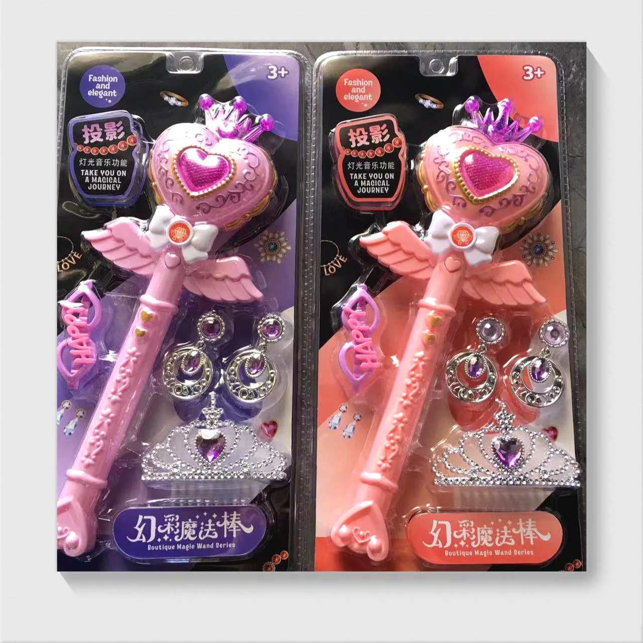 

Креативная волшебная палочка с крыльями ангела, детская волшебная палочка, свет/музыкальная корона + серьги, набор аксессуаров для волос принцессы, подарочные игрушки