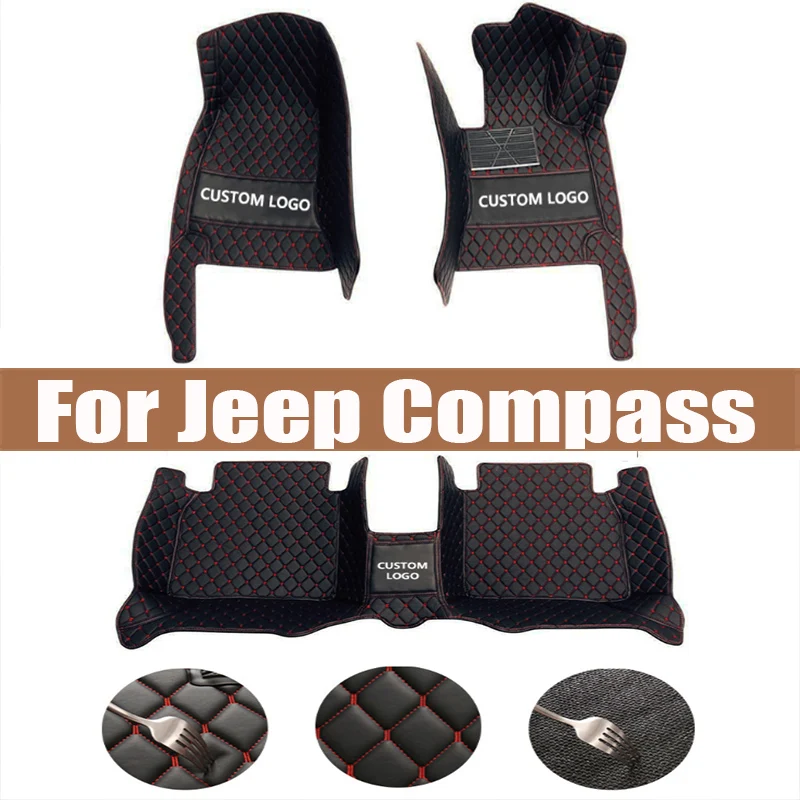 

Car Floor Mats For Jeep Compass 2018-2022 DropShipping Center Interior Accessories 100% Fit Leather Carpets Rugs Foot Pads