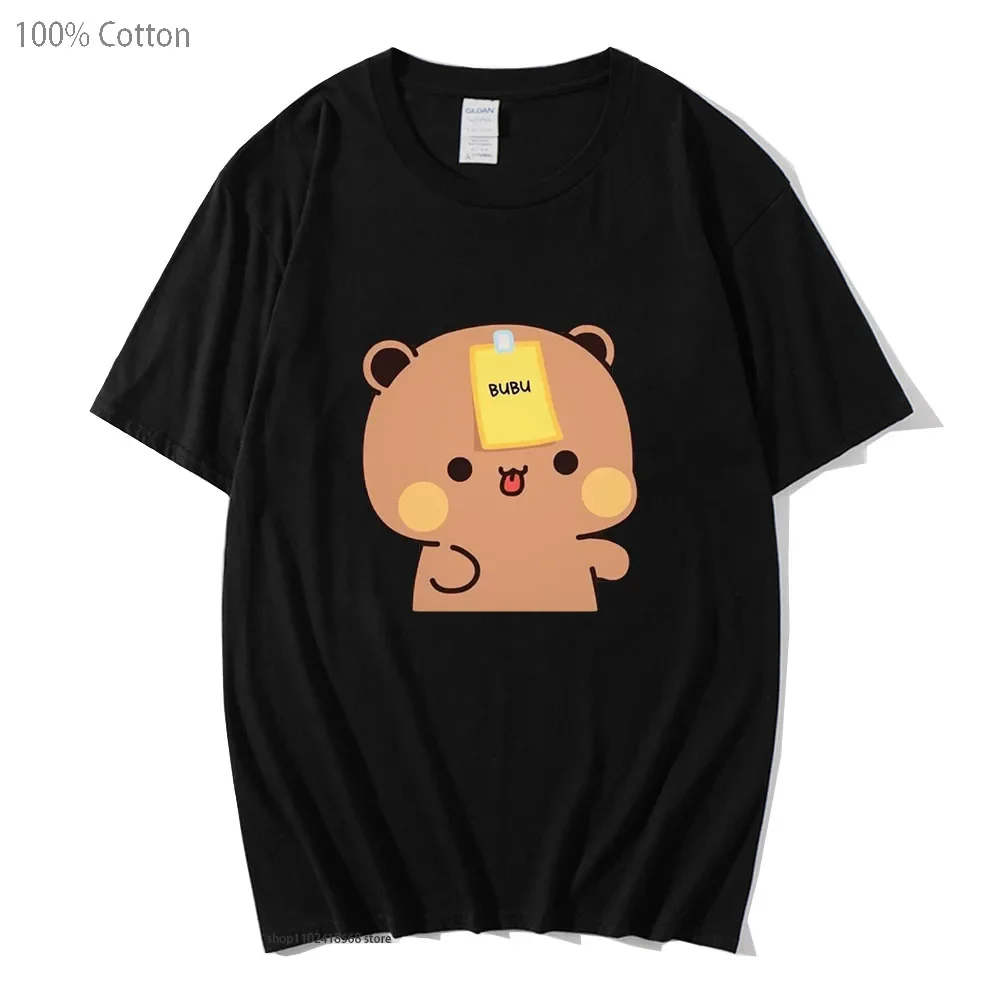 Couple Bubu Dudu T-Shirts Kawaii Cute Graphic Tshirt 100% Cotton Summer Clothes Short Sleeve Tees O-Neck Top Women Men Clothing