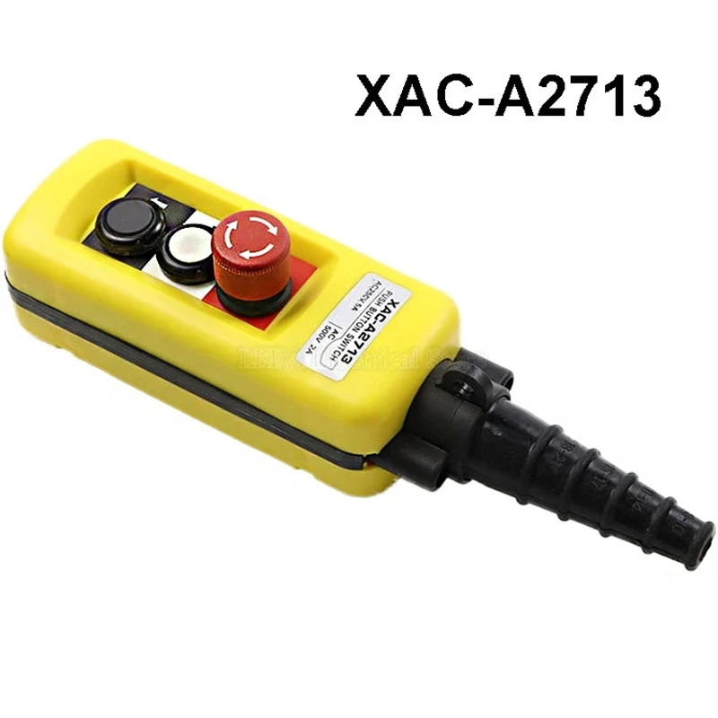 1Pcs XAC-A2713 Crane Lift Switch Push Button Switch Emergency Stop Switch Lifting Pendant Controller with Emergency Stop Yellow