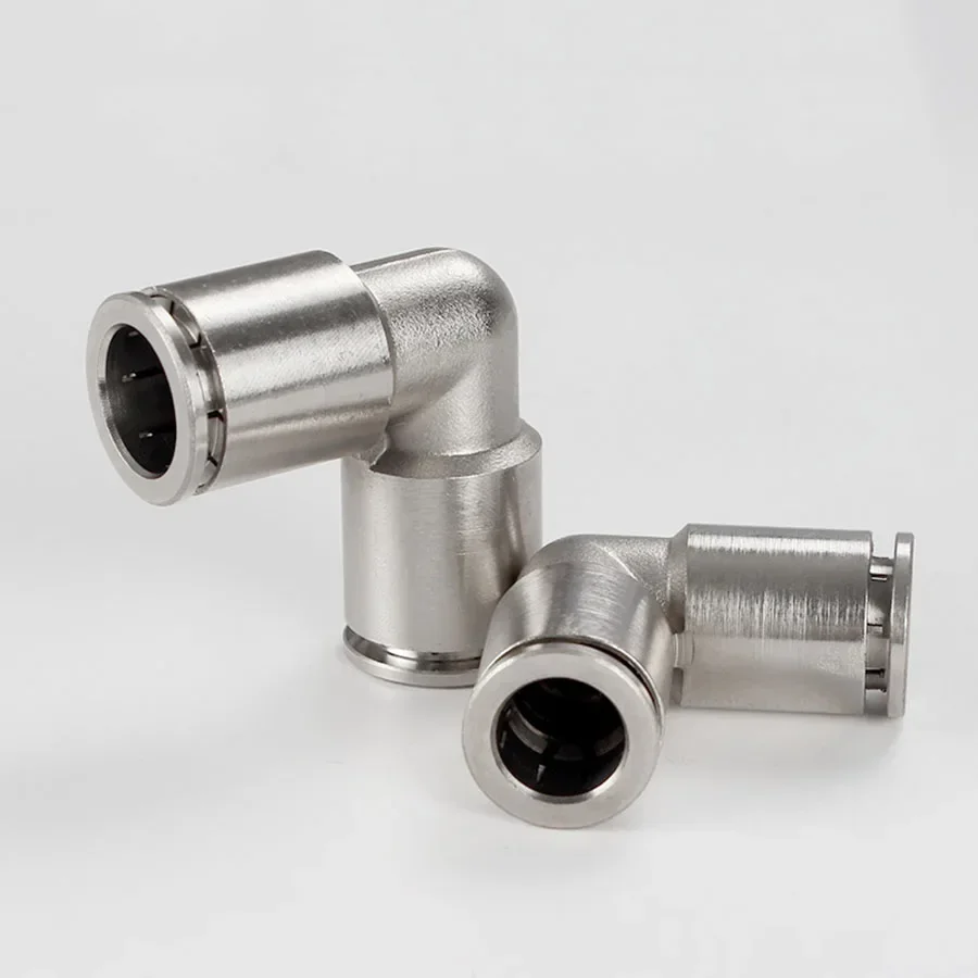 Pneumatic 4mm 6mm 8mm 10mm 12mm 14mm 16mm Elbow Nickel Plated Brass Push In Quick Connector Release Air Fitting Plumbing