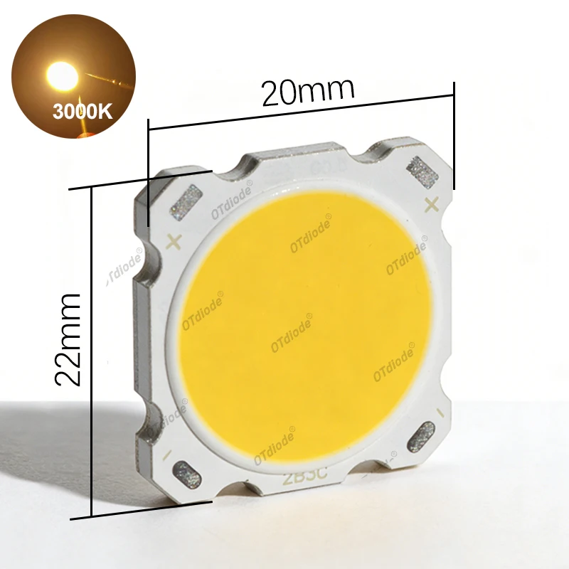 50pcs 28mm 22mm COB 3W 5W 7W 10W 12W High Power LED Light Beads9V 15V 21V 36V lamp Bead LED Bulb Chip Spot Light Downlight Diode