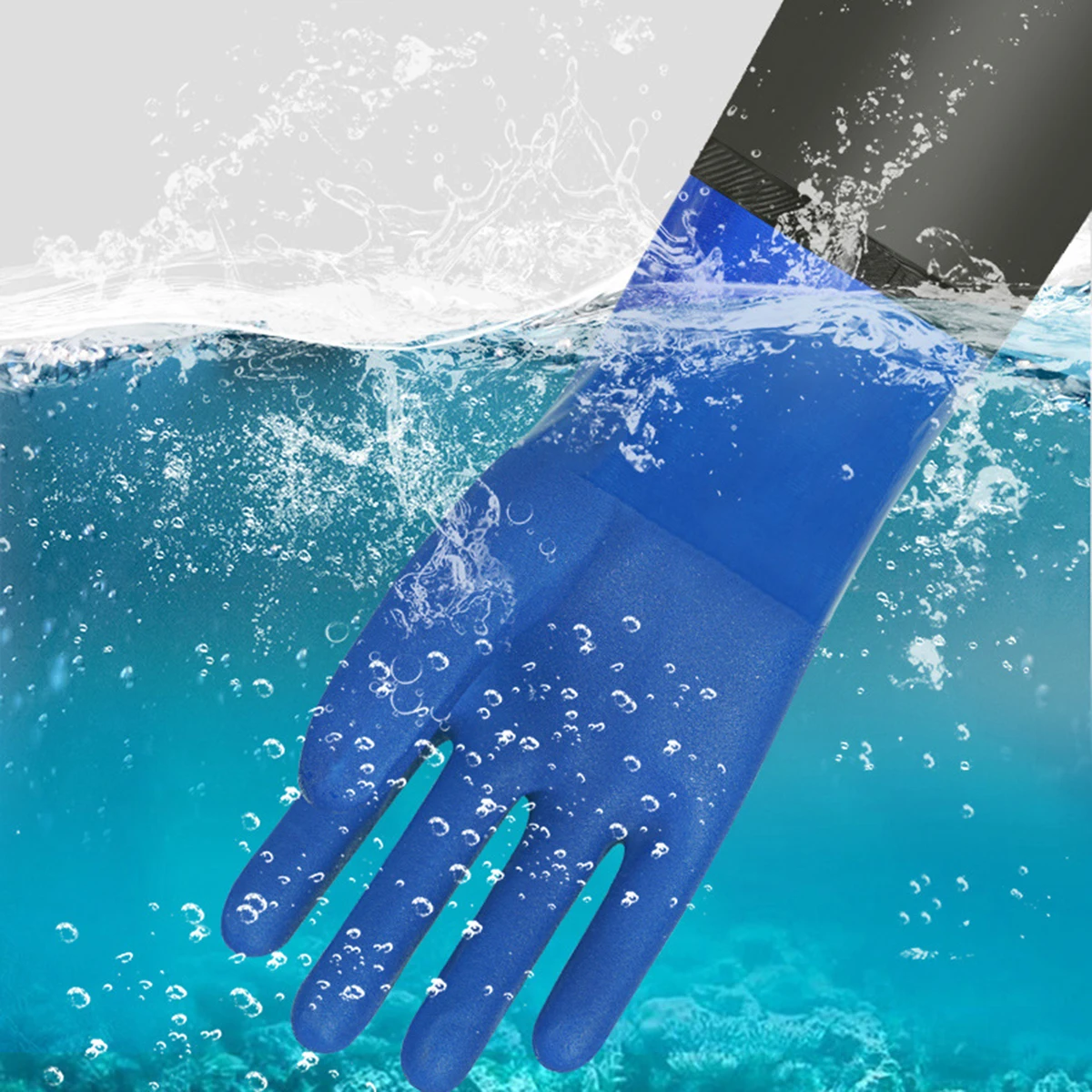 Kitchen Rubber Gloves Long Aquatic Industry Gloves Long Gloves 70cm with Arm Guards Thickened Gloves Gardening Waterproof Gloves