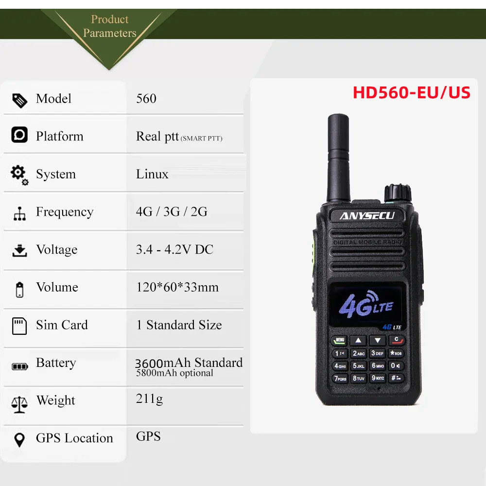 SALE Radio 4G LTE Public Network Walkie Talkie GPS Radio Linux System Work with Real PTT Platform European Version Frequency