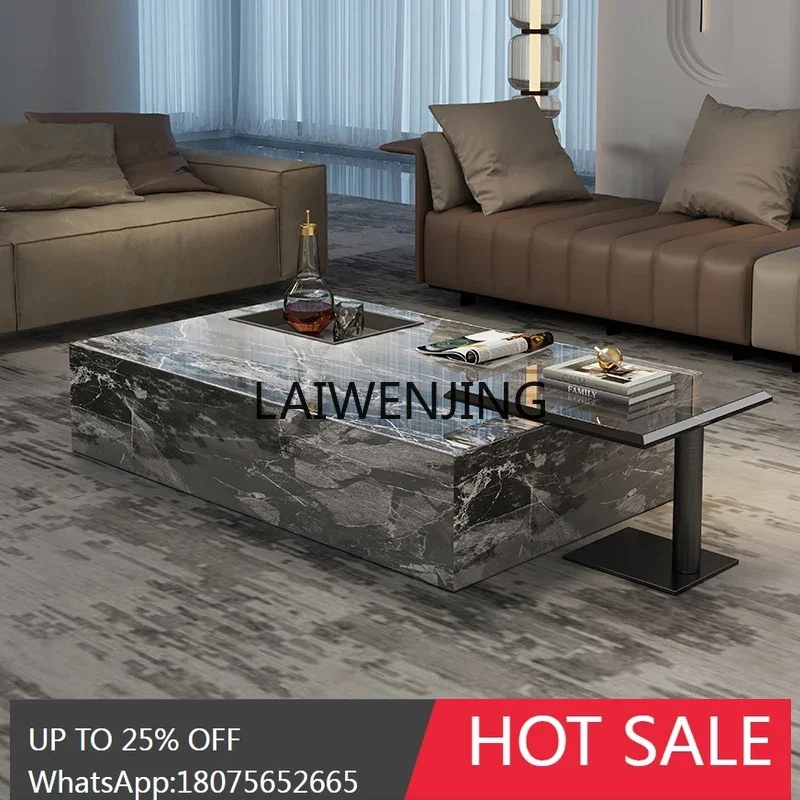 

Italian minimalist rock slab coffee table combination household small apartment rectangular floor table