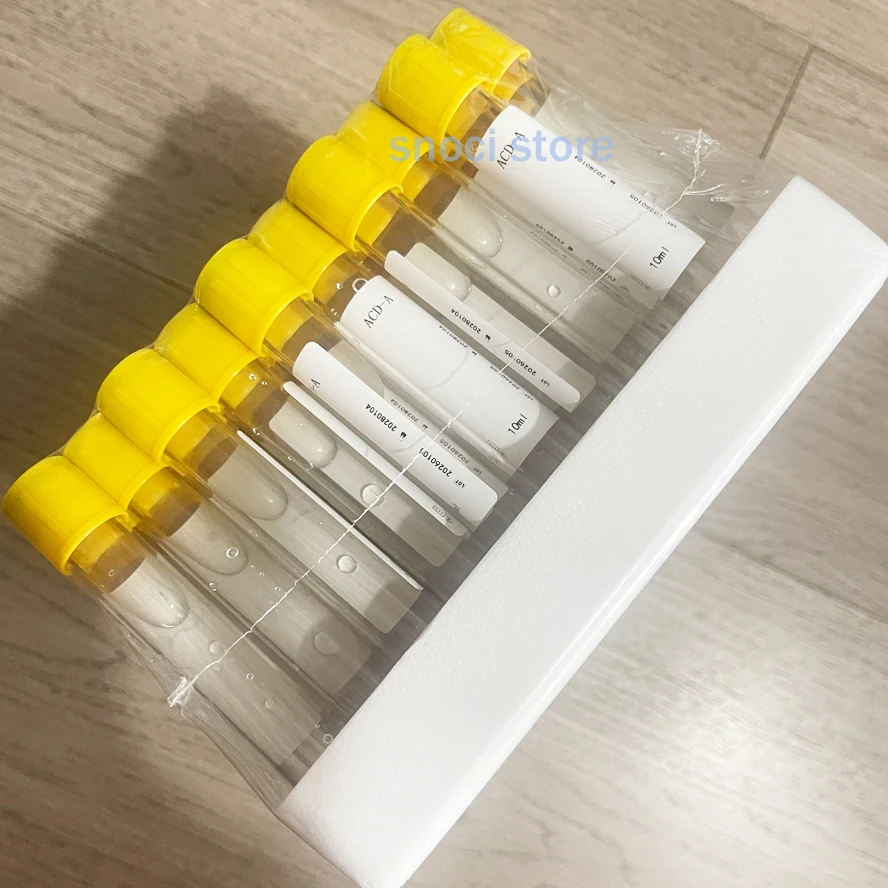 Disposable 10ml Vacuum Collection Tube Lab sampling Collecting Tube yellow cap ACD tube，glass tube，100Pcs/Pack