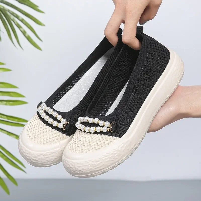 2024 heißer Verkauf Damen Schuhe Slip-on frauen Wohnungen Mode String Bead Casual Flache Schuhe Neue Farbe Passenden flache Low Heels Zapatos