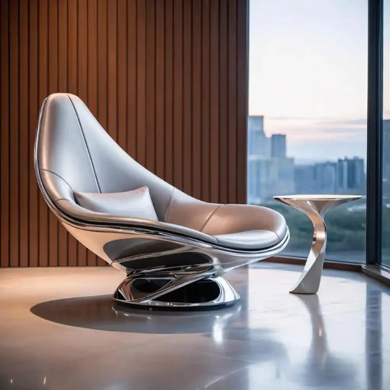 Modern creative special-shaped fiberglass geometric armrest leisure chair designer princess lazy recliner hotel model room