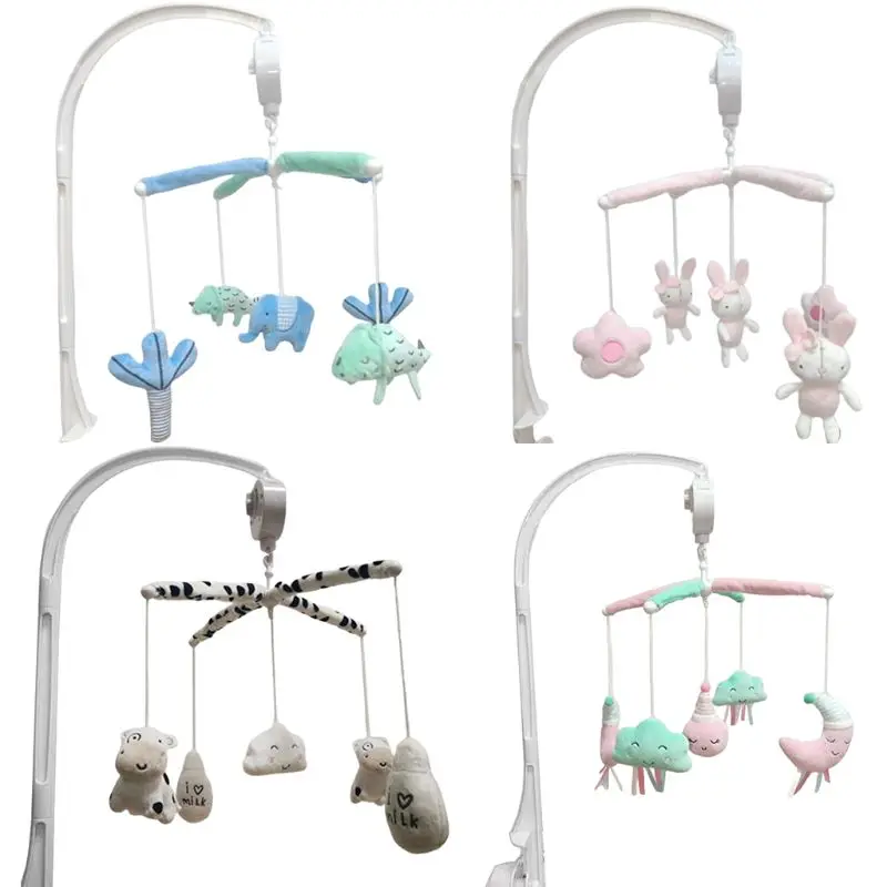 

Q0KB Baby Crib Musical Mobile Rattles Plush Pendants Toy Bed Wind Chimes Decor