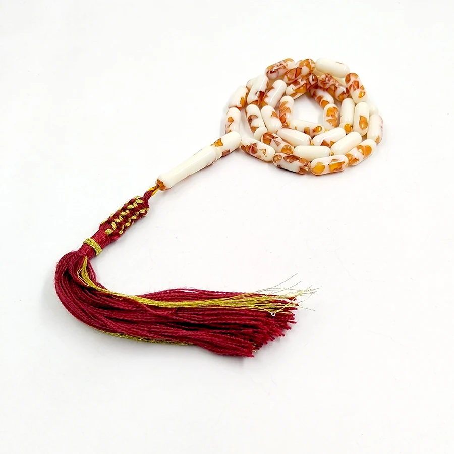 Tasbih Bakelat 33 prayer beads Misbaha bracelet Gift for eid turkish handmade red tassel accessories on hand - view 4