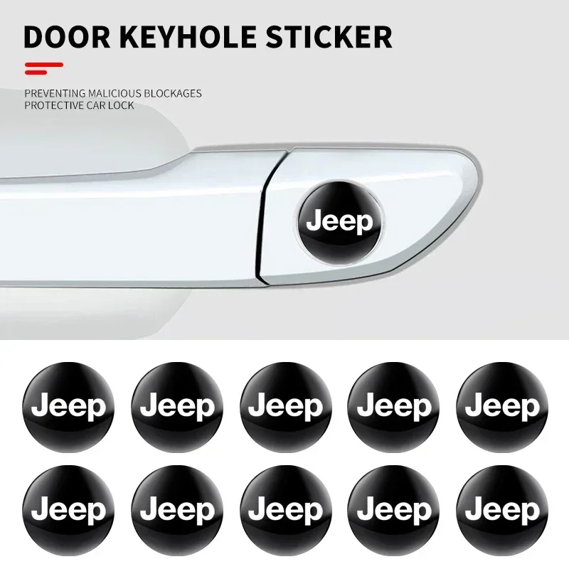 

2/5/10Pcs Car Lock Keyhole Stickers Decoration Protection For Jeep Grand Cherokee Wrangler JK Gladiator Compass Renegade Patriot