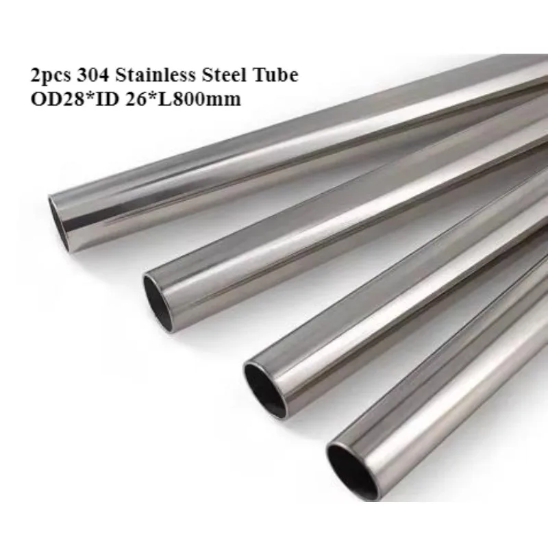 

304 Stainless Steel Tube OD28 ID 26 and L=800mm 2 pieces link