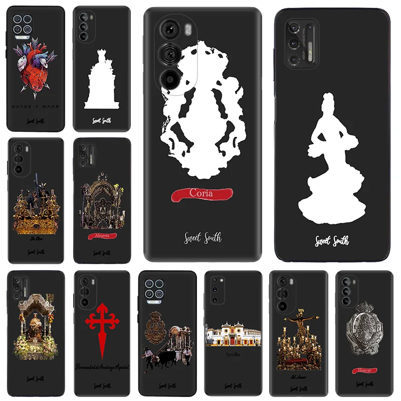 Phone Case For Motorola G50 G51 G30 G31 G60 G71 G22 G32 G52 G72 G73 G53 G9 Virgin Mary Jesus Church Black Soft Anti-Drop Cover