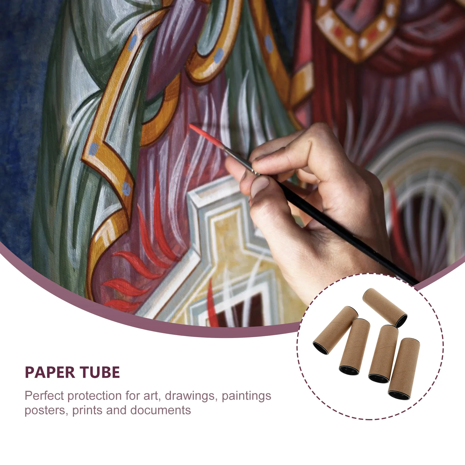 5Pcs Premium Paper Tubes for Artwork Storage Poster Maps Documents Protection Painting Paper Tube Poster Tube Gift Packing Box